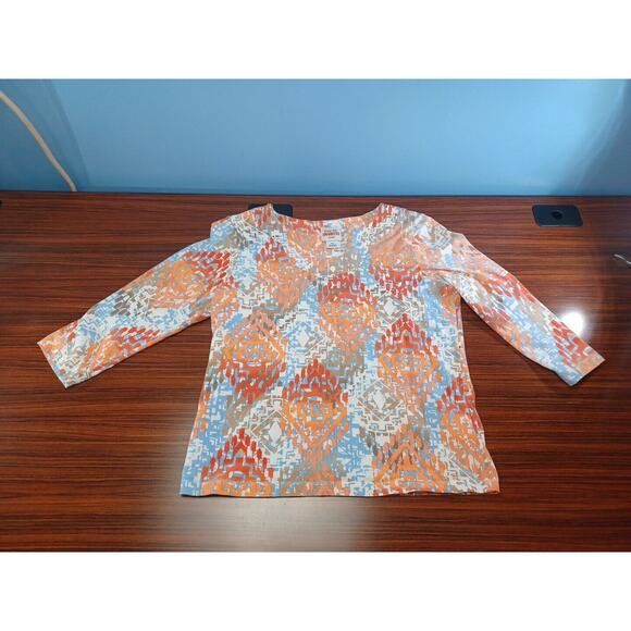 Ruby Road Favorites Women Size PS Blouse Top Abstract Art Geometric Colorful - Picture 4 of 6